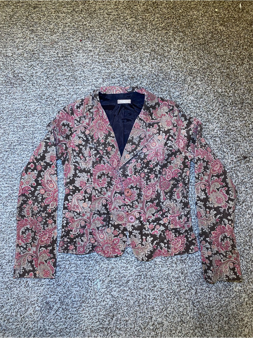 Forever 21 Pink & Black Paisley Blazer